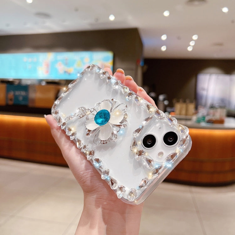 For iPhone 14 Pro Max Sunflower Diamond Phone Case(Transparent)
