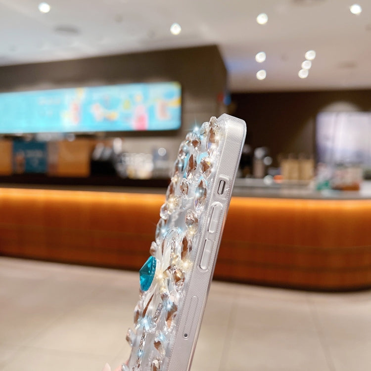 For iPhone 14 Pro Max Sunflower Diamond Phone Case(Transparent)