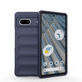 For Google Pixel 7a Magic Shield TPU  Flannel Phone Case(Dark Blue)