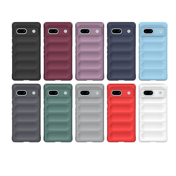 For Google Pixel 7a Magic Shield TPU  Flannel Phone Case(Dark Blue)