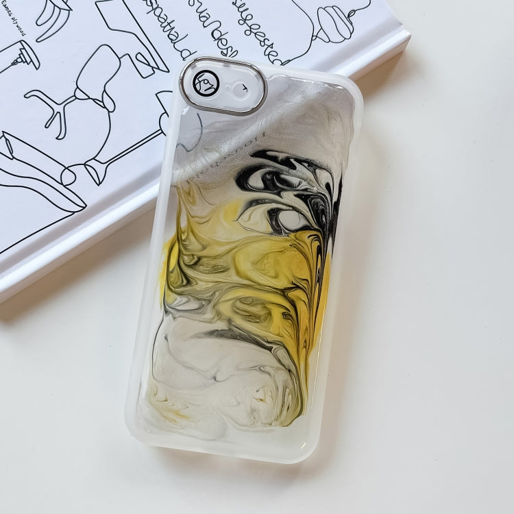 For iPhone SE 2022/2020 / 8 / 7 Oil Painting Electroplating TPU Phone Case(White)