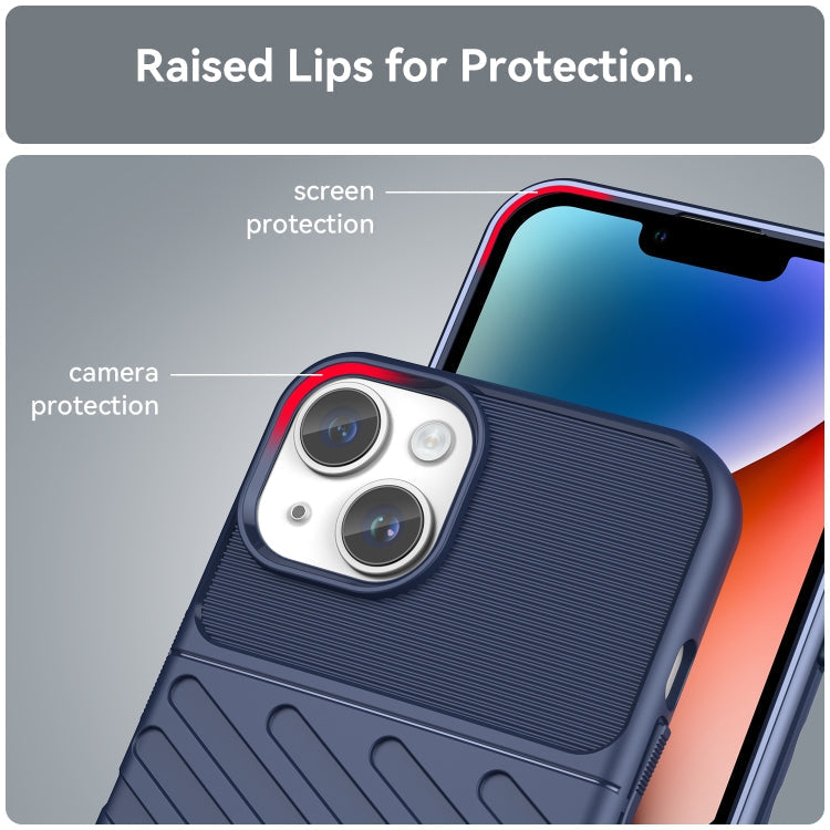 For iPhone 15 Thunderbolt Shockproof TPU Phone Case(Blue)