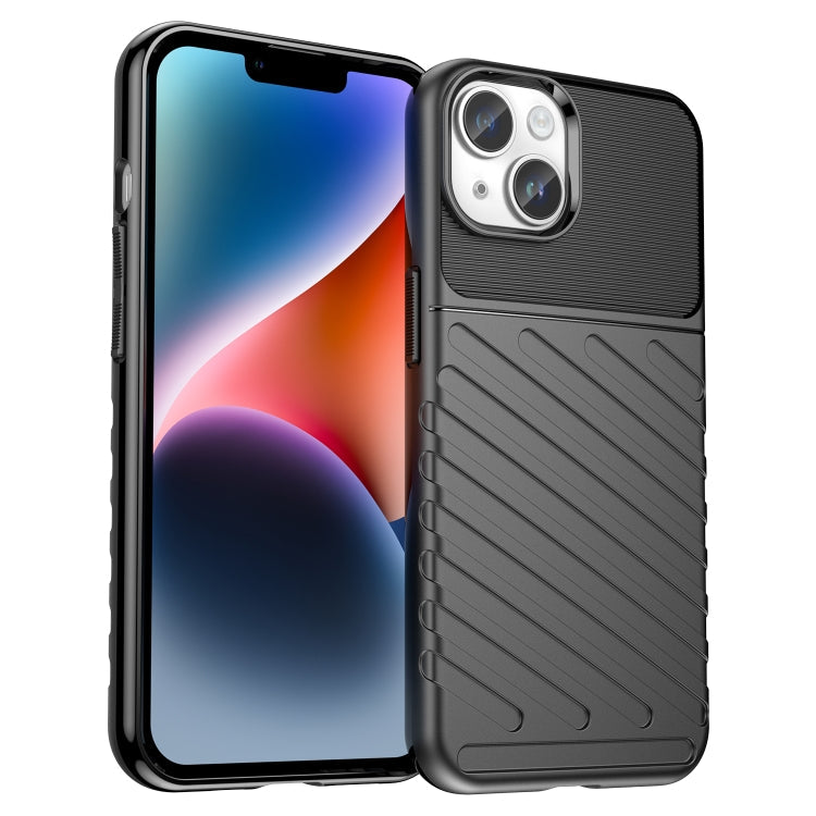 For iPhone 15 Plus Thunderbolt Shockproof TPU Phone Case(Black)