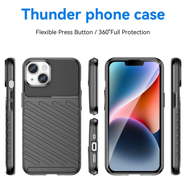 For iPhone 15 Plus Thunderbolt Shockproof TPU Phone Case(Black)