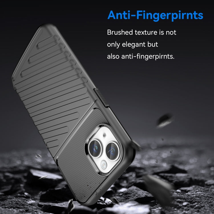 For iPhone 15 Plus Thunderbolt Shockproof TPU Phone Case(Black)