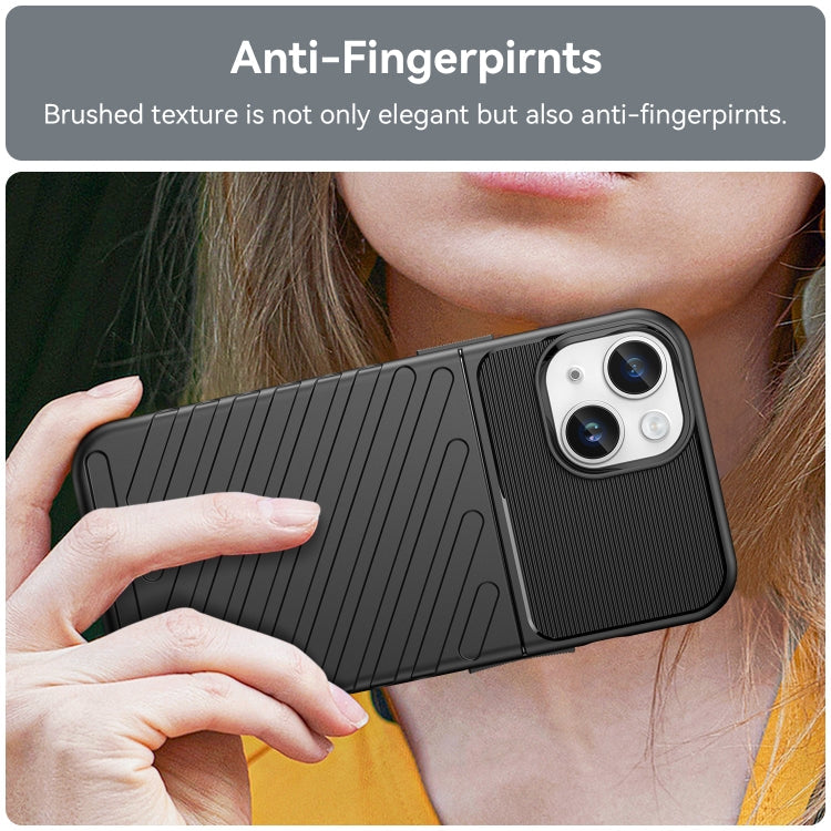 For iPhone 15 Plus Thunderbolt Shockproof TPU Phone Case(Black)