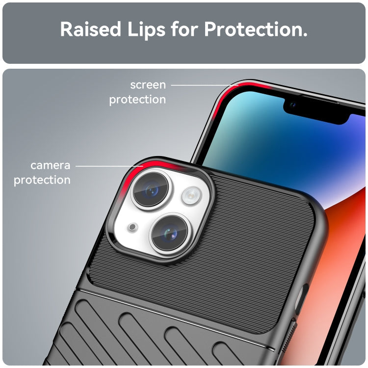 For iPhone 15 Plus Thunderbolt Shockproof TPU Phone Case(Black)