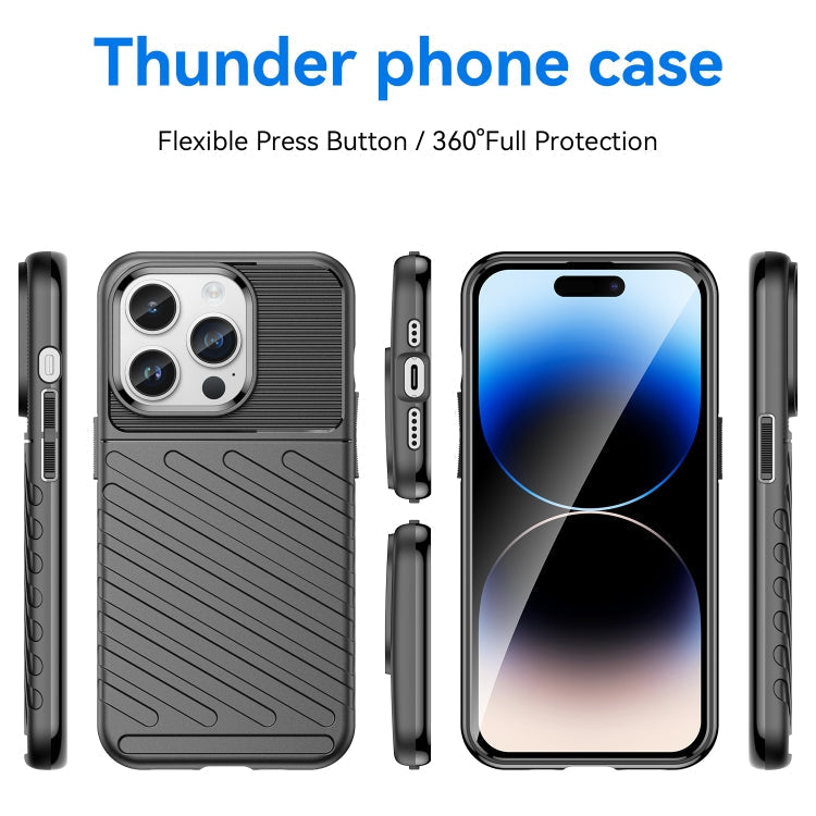 For iPhone 15 Pro Thunderbolt Shockproof TPU Phone Case(Black)