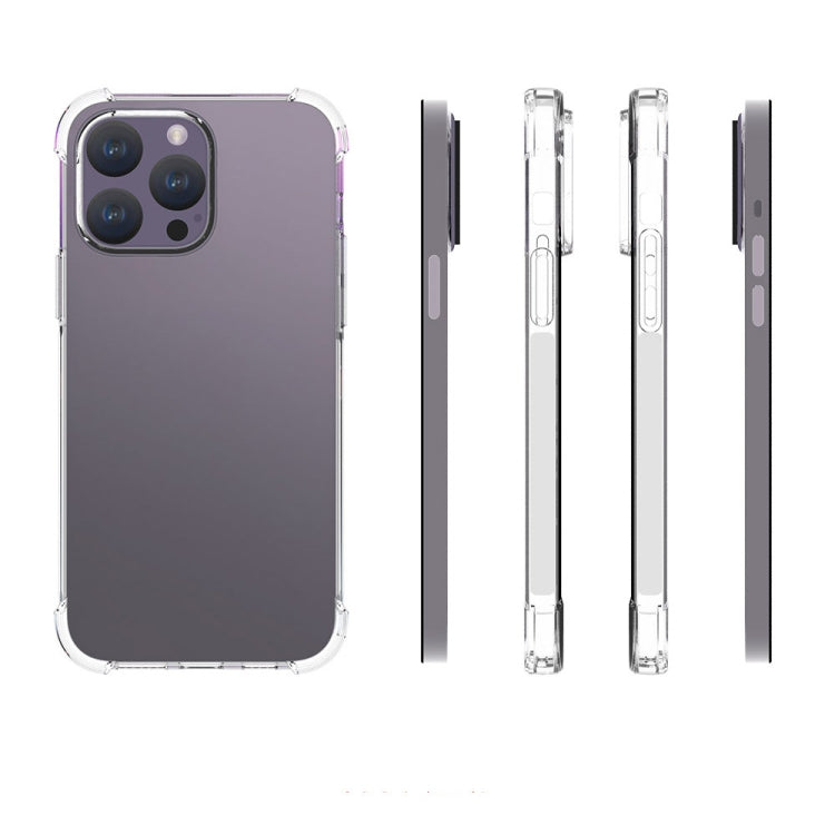 For iPhone 15 Pro Max Shockproof Non-slip Thickening TPU Phone Case(Transparent)