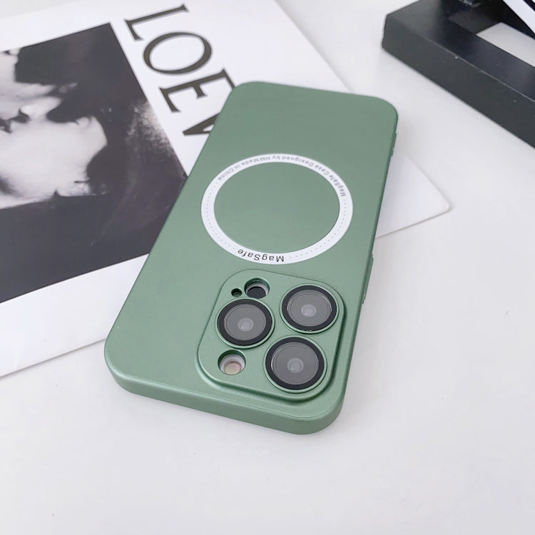 For iPhone 13 Pro Magsafe Magnetic PC Shockproof Phone Case With Camera Lens(Silver)