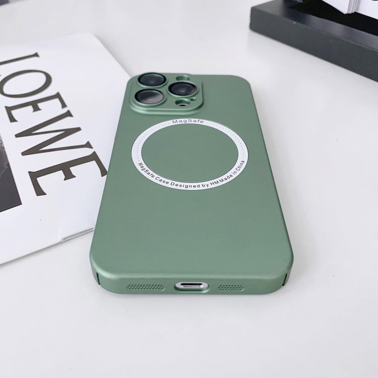 For iPhone 13 Pro Magsafe Magnetic PC Shockproof Phone Case With Camera Lens(Silver)