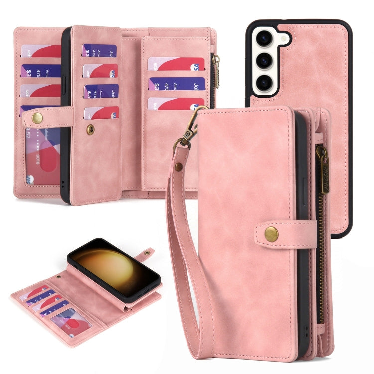 Zipper Wallet Magnetic Detachable Leather Phone Case, For Samsung Galaxy S23 5G, For Samsung Galaxy S23+ 5G, For Samsung Galaxy S23 Ultra 5G, For Samsung Galaxy S22 5G, For Samsung Galaxy S22+ 5G, For Samsung Galaxy S22 Ultra 5G, For Samsung Galaxy S21...