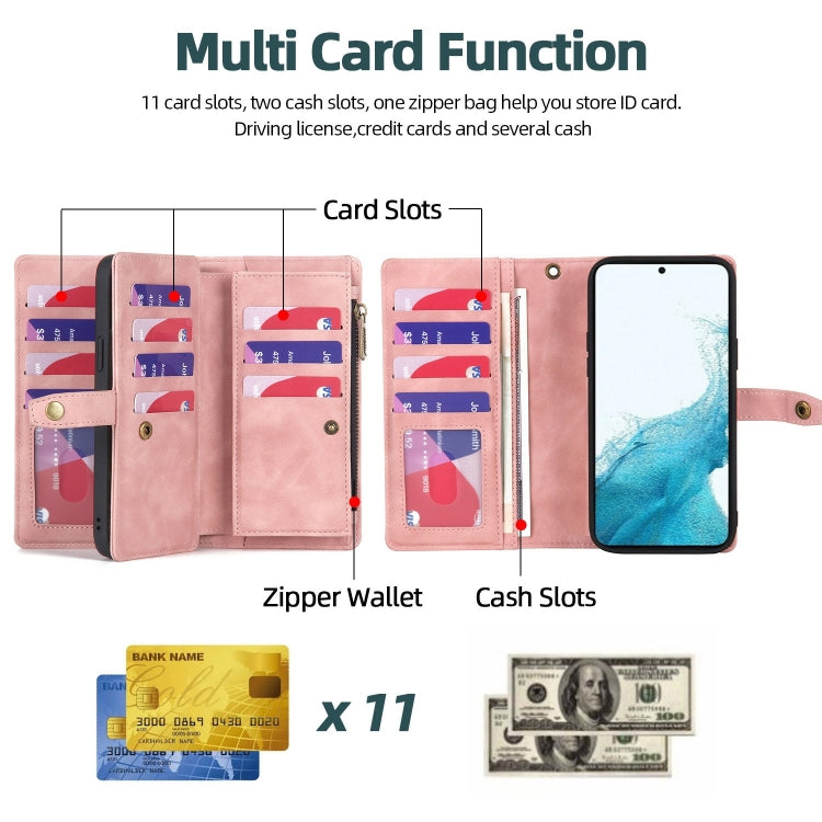 Zipper Wallet Magnetic Detachable Leather Phone Case, For Samsung Galaxy A52 4G/5G, For Samsung Galaxy A53 5G, For Samsung Galaxy A54 5G, For Samsung Galaxy A70, For Samsung Galaxy A71 4G, For Samsung Galaxy A71 5G, For Samsung Galaxy A72 4G/5G        ...