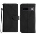 For Google Pixel 7a Stitching Embossed Leather Phone Case(Black)