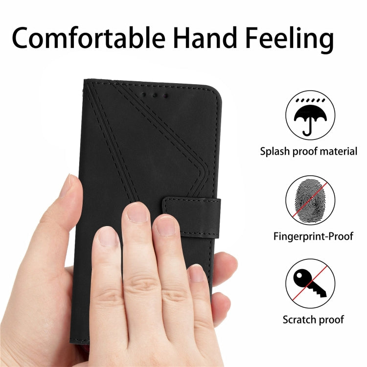 For Google Pixel 7a Stitching Embossed Leather Phone Case(Black)