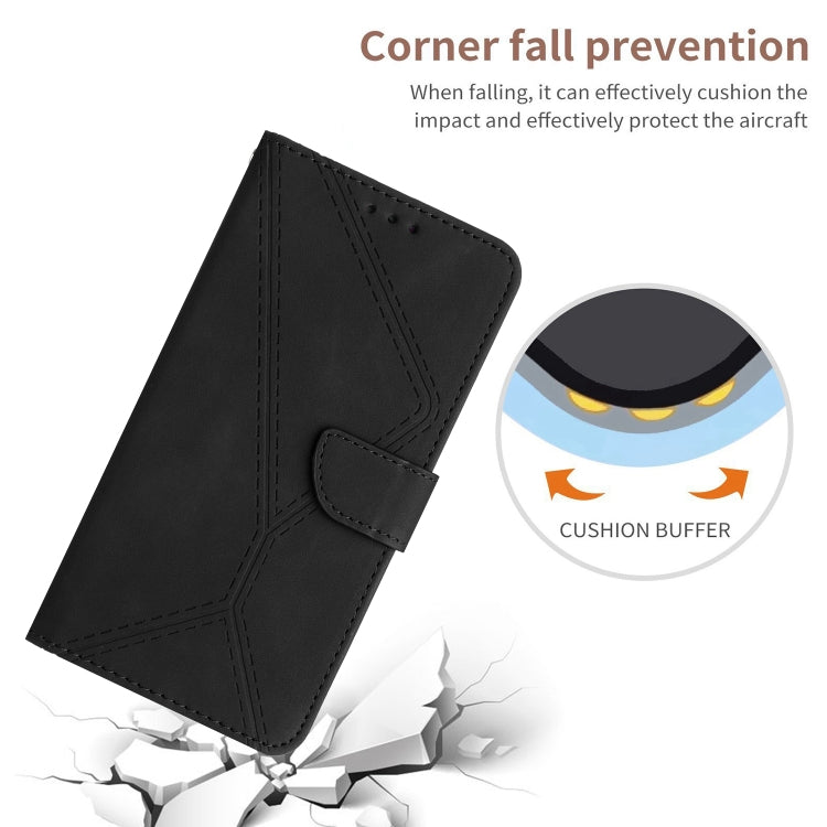 For Sony Xperia 1 V Stitching Embossed Leather Phone Case(Black)