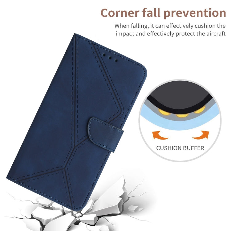 For Sony Xperia 1 V Stitching Embossed Leather Phone Case(Blue)