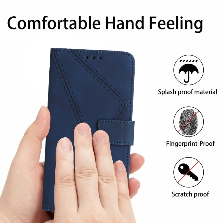 For Sony Xperia 1 V Stitching Embossed Leather Phone Case(Blue)