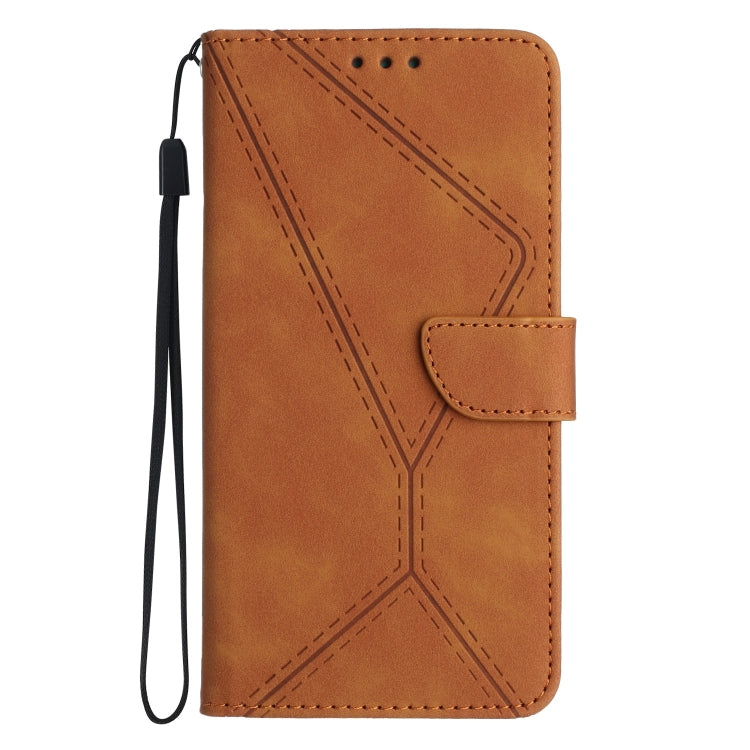 For Sony Xperia 10 V Stitching Embossed Leather Phone Case(Brown)