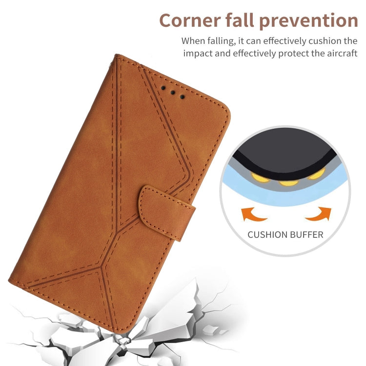 For Sony Xperia 10 V Stitching Embossed Leather Phone Case(Brown)