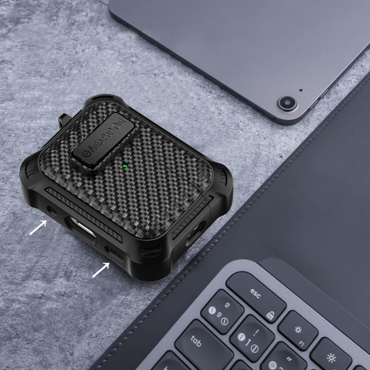 For AirPods Pro 2 Alpha Carbon Fiber Wireless Bluetooth Earphone Protective Case(White)