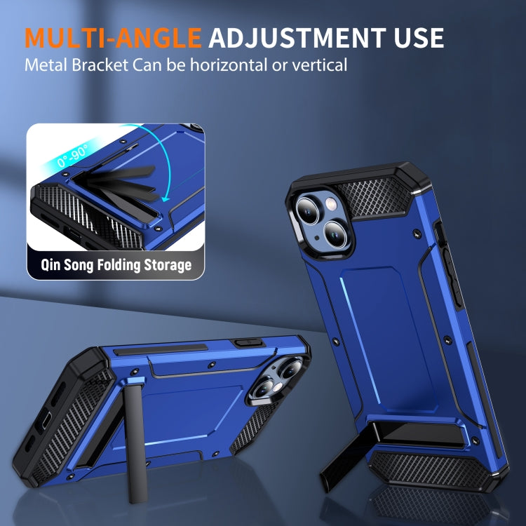 For iPhone 13 Pro Matte Holder Phone Case(Dark Blue)