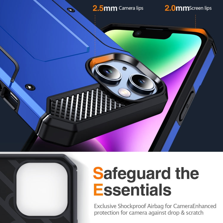 For iPhone 13 Pro Matte Holder Phone Case(Dark Blue)