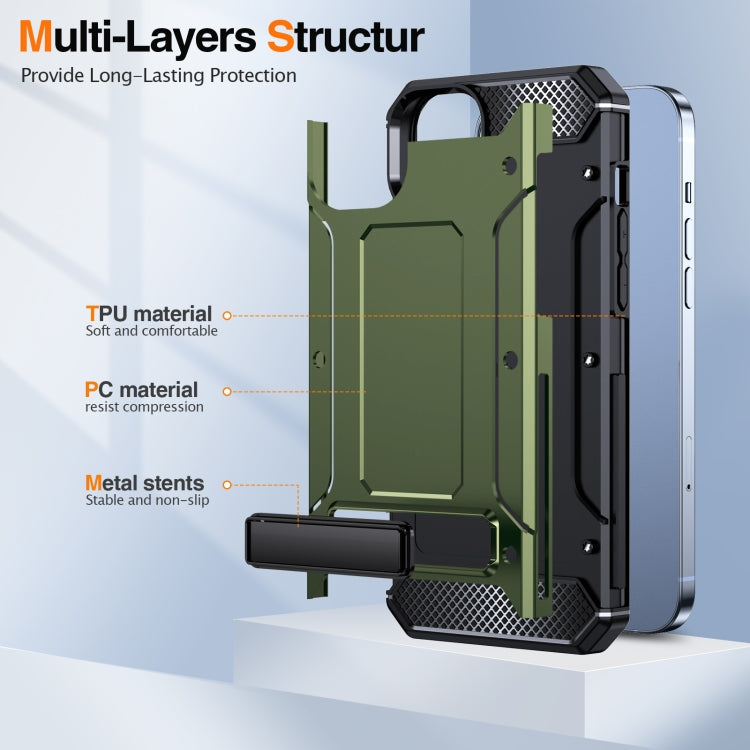 For iPhone 11 Pro Matte Holder Phone Case(Army Green)