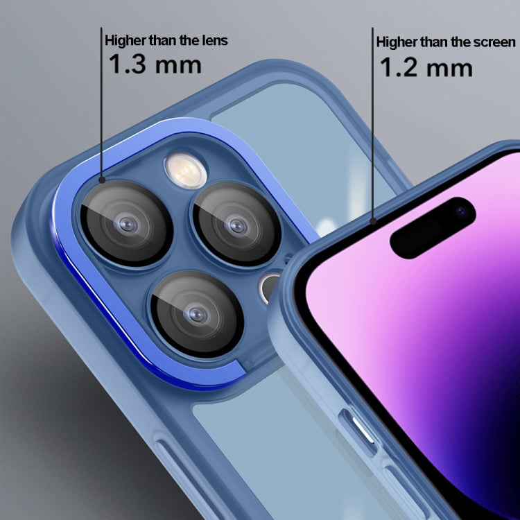 For iPhone 15 Pro Invisible Lens Bracket Matte Transparent MagSafe Phone Case(Pink)