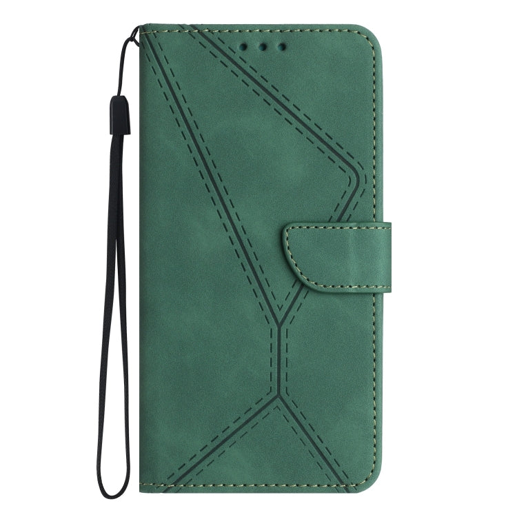 For iPhone 13 Pro Max Stitching Embossed Leather Phone Case(Green)