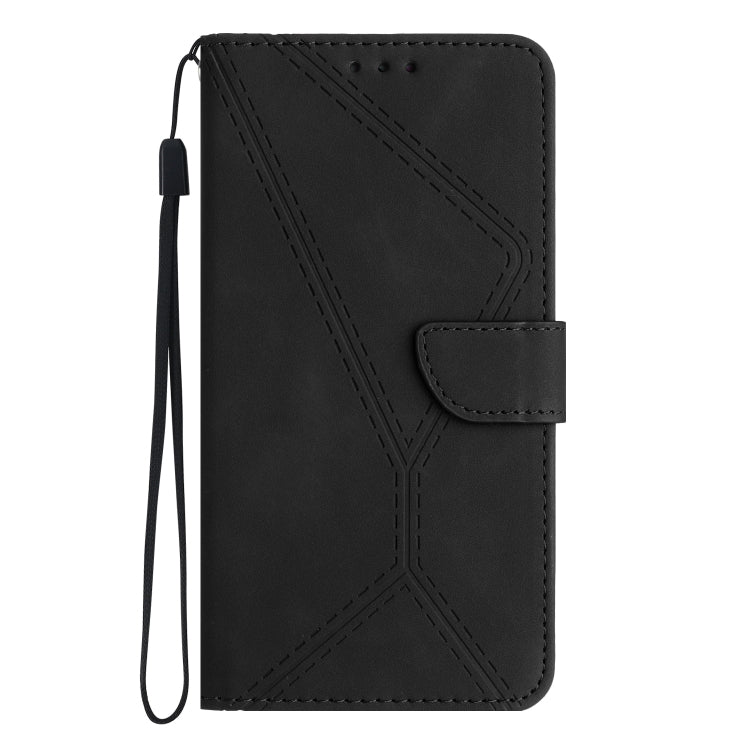 For iPhone 11 Stitching Embossed Leather Phone Case(Black)