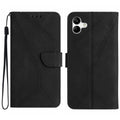 For Samsung Galaxy A04e / M04 4G Stitching Embossed Leather Phone Case(Black)