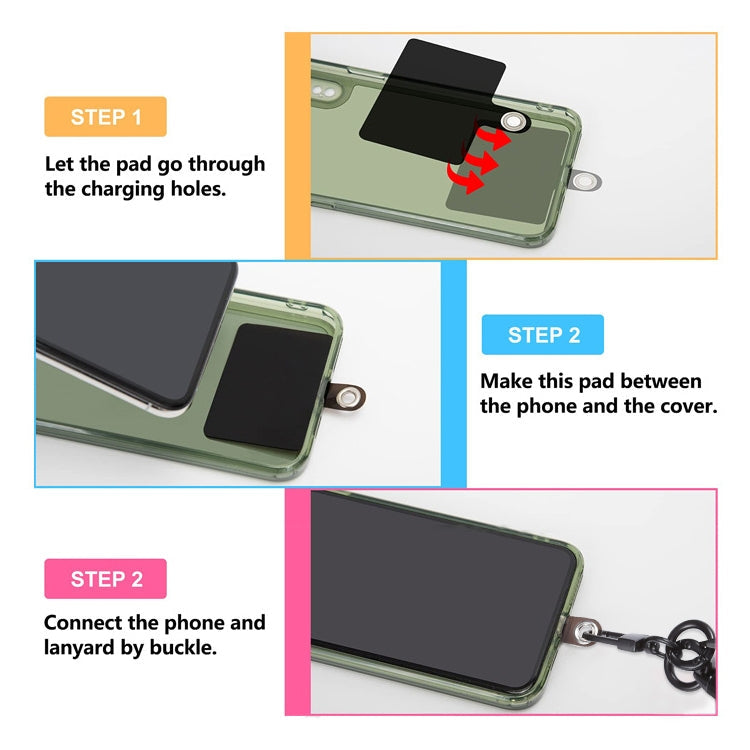 Universal Phone Short Lanyard(Matte Black + White)