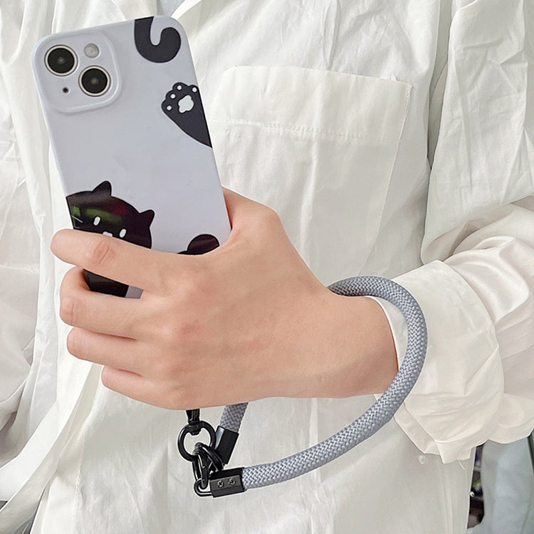 Universal Phone Short Lanyard(Matte Black + White)