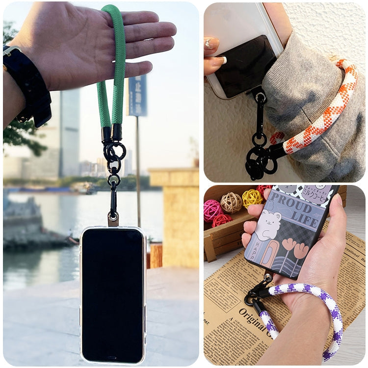 Universal Phone Short Lanyard(Matte Black + White)