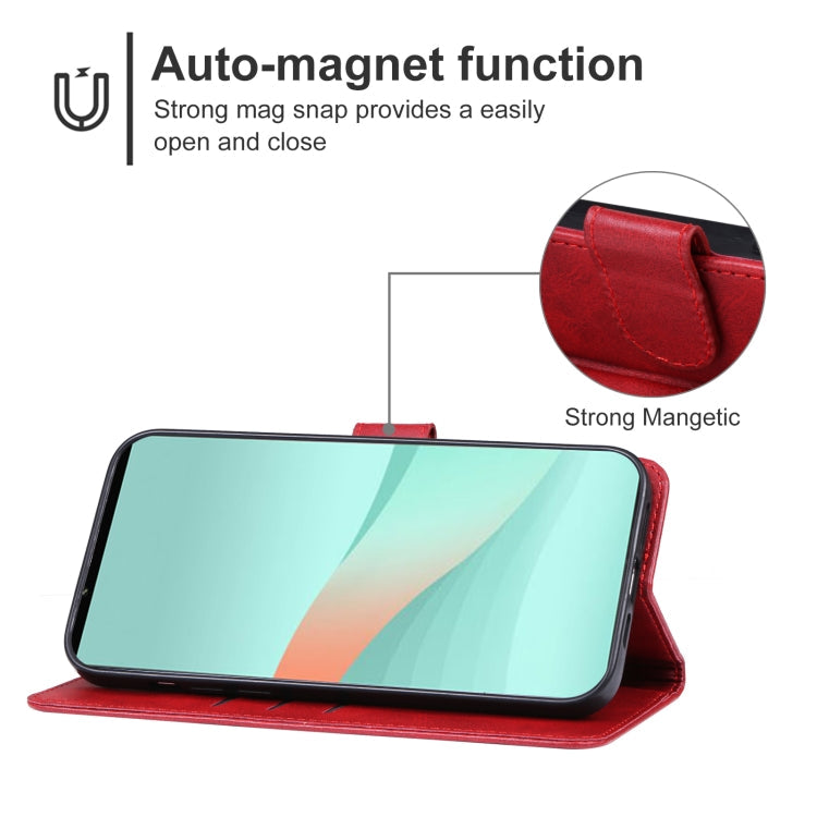 For Sony Xperia 10 VI Leather Phone Case(Red)