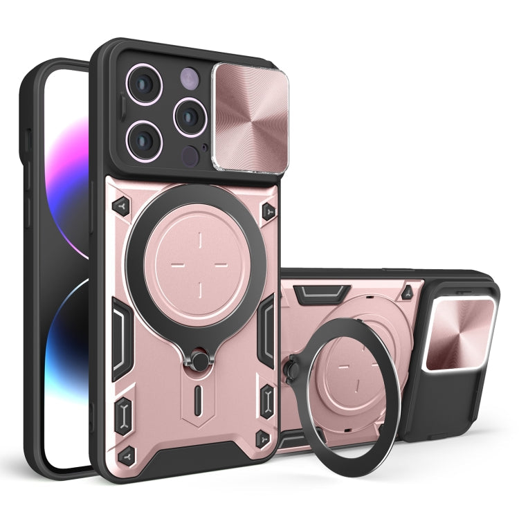 CD Texture Sliding Camshield Magnetic Holder Phone Case, For iPhone 14 Pro Max, For iPhone 13 Pro Max, For iPhone 13 Pro, For iPhone 13