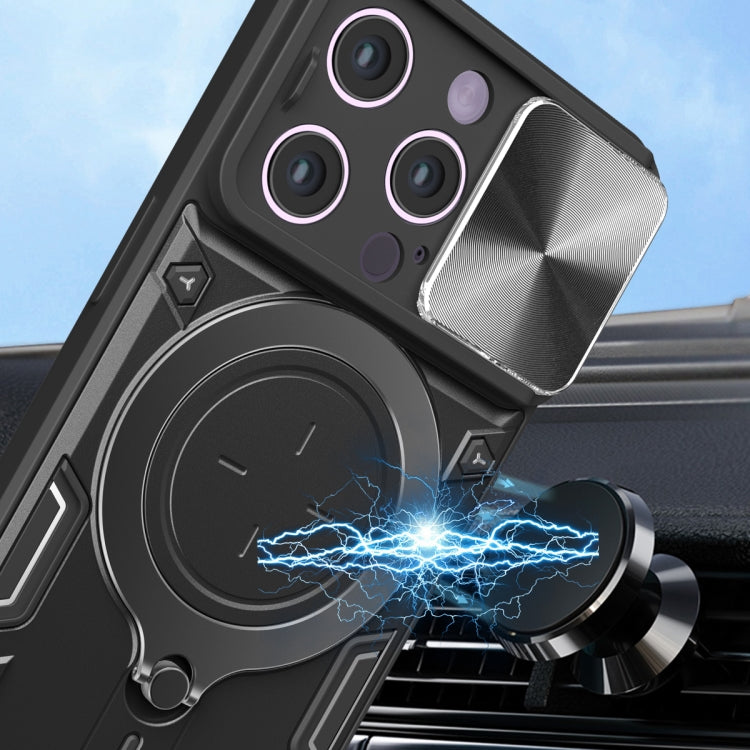 CD Texture Sliding Camshield Magnetic Holder Phone Case, For iPhone 14 Pro Max, For iPhone 13 Pro Max, For iPhone 13 Pro, For iPhone 13
