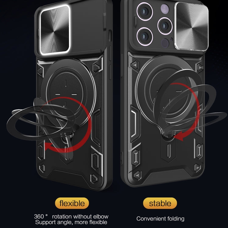 CD Texture Sliding Camshield Magnetic Holder Phone Case, For iPhone 14 Pro Max, For iPhone 13 Pro Max, For iPhone 13 Pro, For iPhone 13