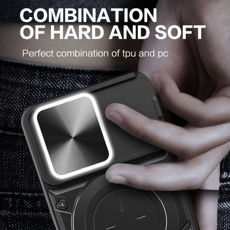 CD Texture Sliding Camshield Magnetic Holder Phone Case, For iPhone 14 Pro Max, For iPhone 13 Pro Max, For iPhone 13 Pro, For iPhone 13