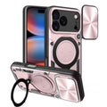 CD Texture Sliding Camshield Magnetic Holder Phone Case, For iPhone Air, For iPhone 16 Pro Max, For iPhone 16 Pro, For iPhone 16 Plus