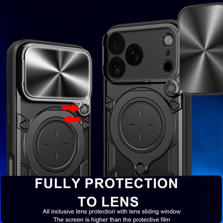 CD Texture Sliding Camshield Magnetic Holder Phone Case, For iPhone Air, For iPhone 16 Pro Max, For iPhone 16 Pro, For iPhone 16 Plus