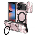CD Texture Sliding Camshield Magnetic Holder Phone Case, For iPhone 17e / 16e, For iPhone 17 Pro Max, For iPhone 17 Pro, For iPhone 17
