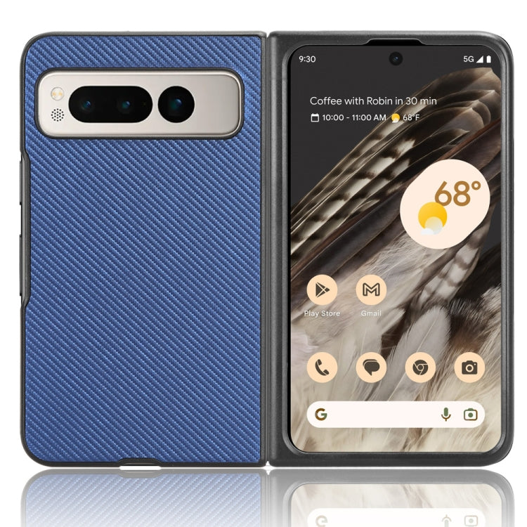 For Google Pixel Fold PU Leather PC Phone Case(Blue)