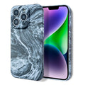 For iPhone 14 Plus Marble Pattern Phone Case(Black White)