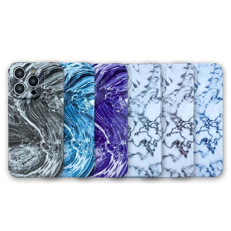 For iPhone 13 Pro Max Marble Pattern Phone Case(Blue White)