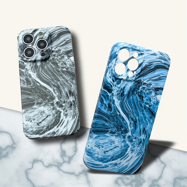 For iPhone 14 Marble Pattern Phone Case(Black White)