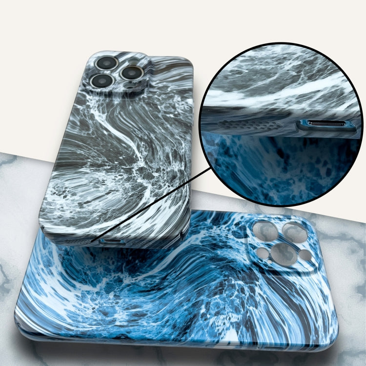 For iPhone 14 Plus Marble Pattern Phone Case(Black White)