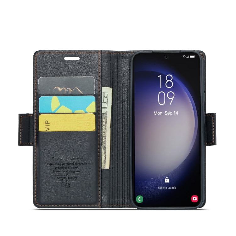 CaseMe 023 Butterfly Buckle Litchi Texture RFID Anti-theft Leather Phone Case, For Samsung Galaxy S24+, For Samsung Galaxy S24, For Samsung Galaxy A05s, For Samsung Galaxy A25 5G
