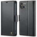 For iPhone 14 CaseMe 023 Butterfly Buckle Litchi Texture RFID Anti-theft Leather Phone Case(Black)